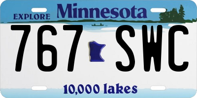 MN license plate 767SWC