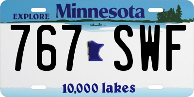MN license plate 767SWF