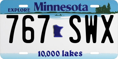 MN license plate 767SWX