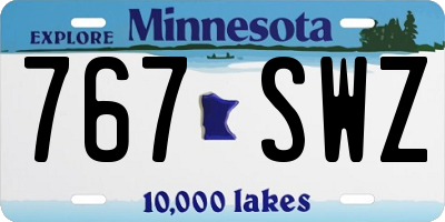 MN license plate 767SWZ