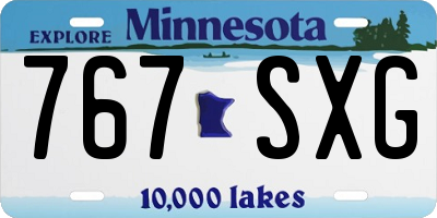 MN license plate 767SXG