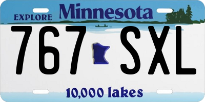 MN license plate 767SXL