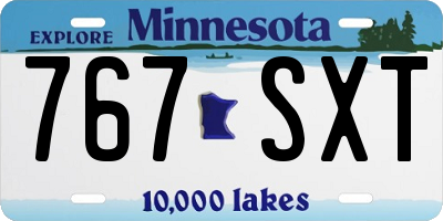 MN license plate 767SXT