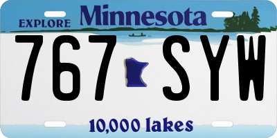 MN license plate 767SYW