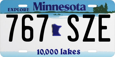MN license plate 767SZE