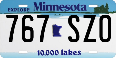 MN license plate 767SZO