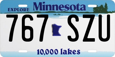 MN license plate 767SZU