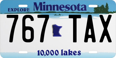MN license plate 767TAX