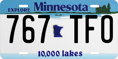 MN license plate 767TFO