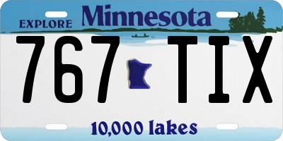 MN license plate 767TIX