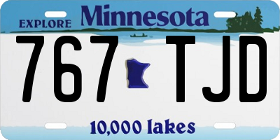 MN license plate 767TJD