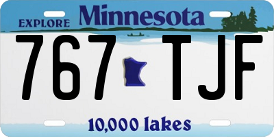 MN license plate 767TJF