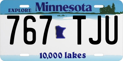 MN license plate 767TJU