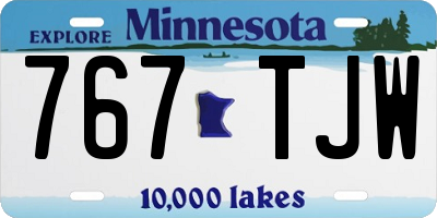 MN license plate 767TJW