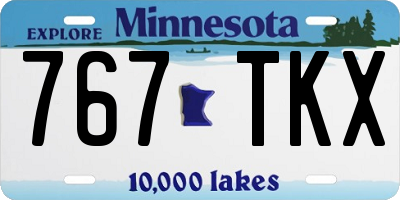 MN license plate 767TKX