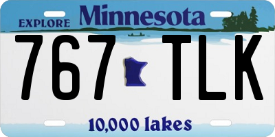 MN license plate 767TLK
