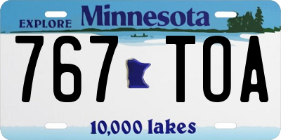 MN license plate 767TOA