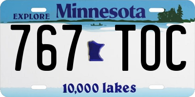 MN license plate 767TOC