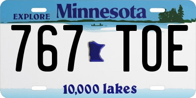 MN license plate 767TOE