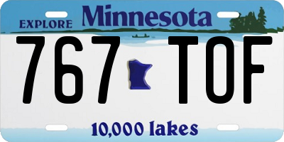MN license plate 767TOF