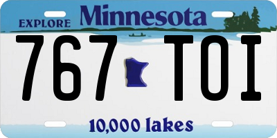 MN license plate 767TOI