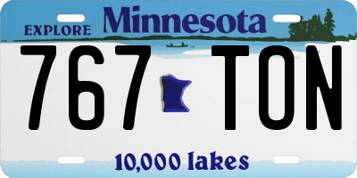 MN license plate 767TON