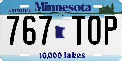 MN license plate 767TOP