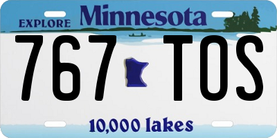 MN license plate 767TOS