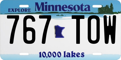 MN license plate 767TOW