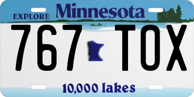 MN license plate 767TOX