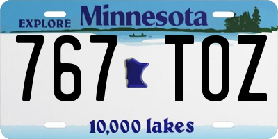 MN license plate 767TOZ
