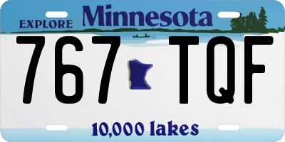 MN license plate 767TQF