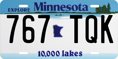MN license plate 767TQK