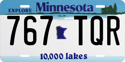 MN license plate 767TQR