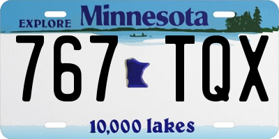 MN license plate 767TQX