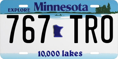 MN license plate 767TRO