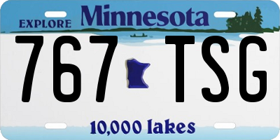 MN license plate 767TSG