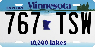MN license plate 767TSW