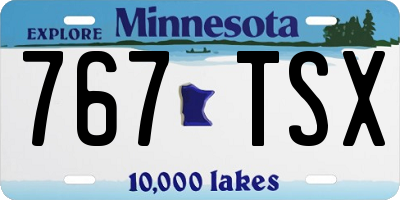 MN license plate 767TSX