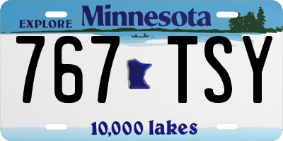 MN license plate 767TSY