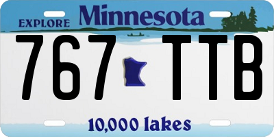 MN license plate 767TTB