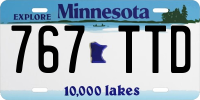 MN license plate 767TTD