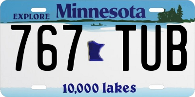 MN license plate 767TUB