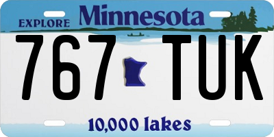 MN license plate 767TUK