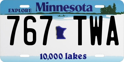 MN license plate 767TWA