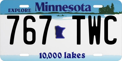 MN license plate 767TWC