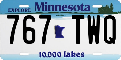 MN license plate 767TWQ