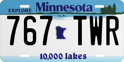 MN license plate 767TWR