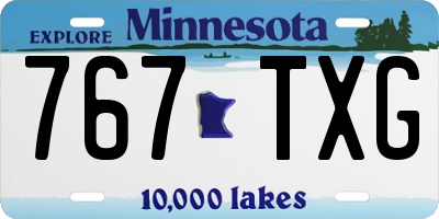 MN license plate 767TXG