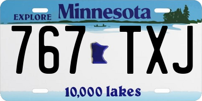 MN license plate 767TXJ